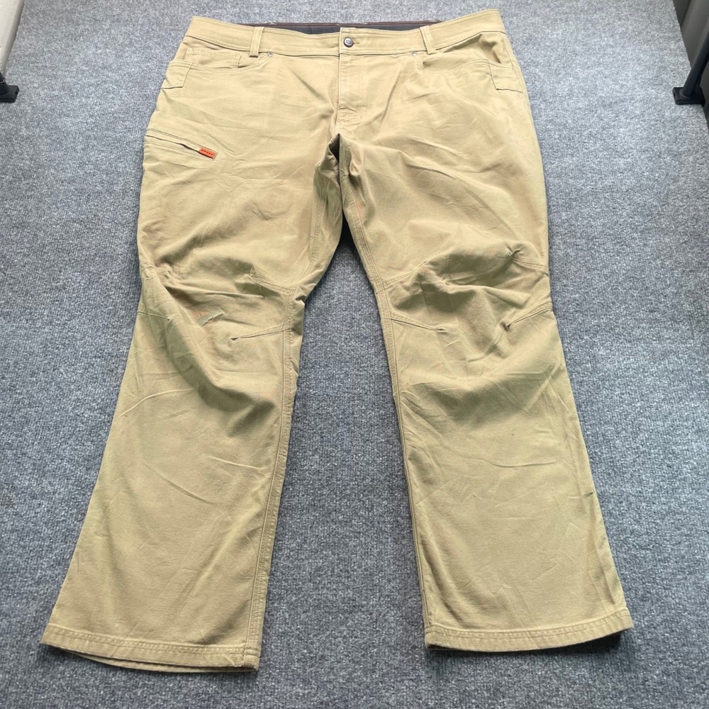 BRUNT The Torra Work Pant Men 44x32 Tan Khaki Straight Leg Utility Cargo Pockets